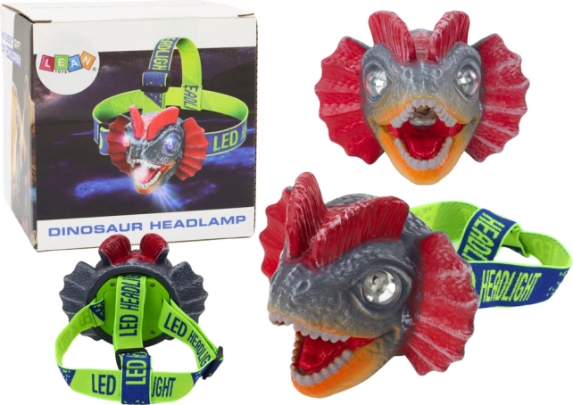 Čelovka Dinozaur s Nastavitelným Popruhem a 3 LED Diody