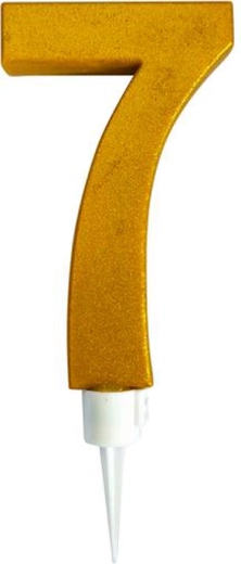Dortová svíčka číslice 7 zlatá 16 cm