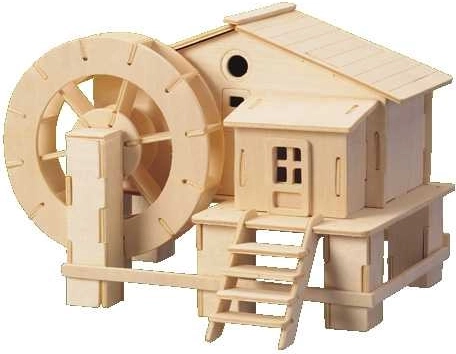 Dřevěné 3D puzzle Vodní Mlýn