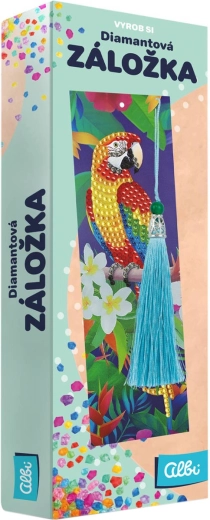 ALBI Vyrob si diamantová záložka s papouškem