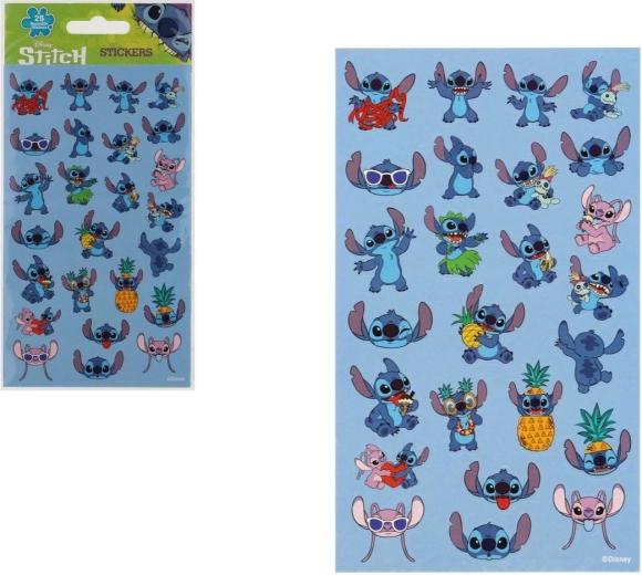 Opakovaně použitelné samolepky Lilo a Stitch modré - 1 kus