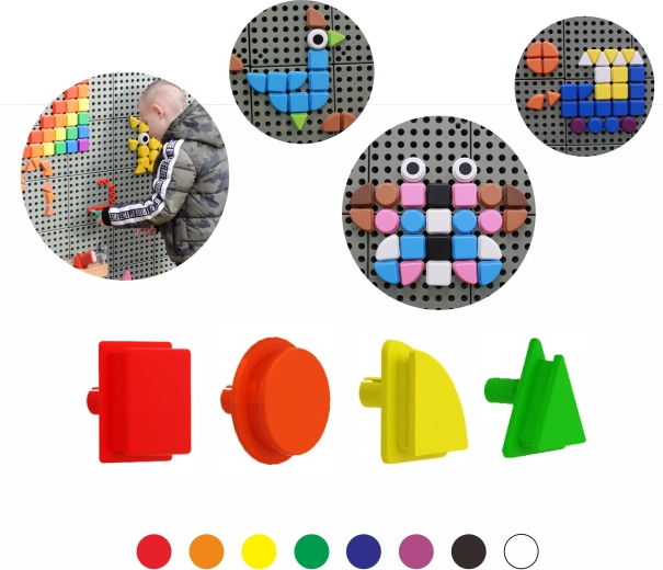 MASTERKIDZ geometrické kolíky pro STEM nástěnku, 256 dílků