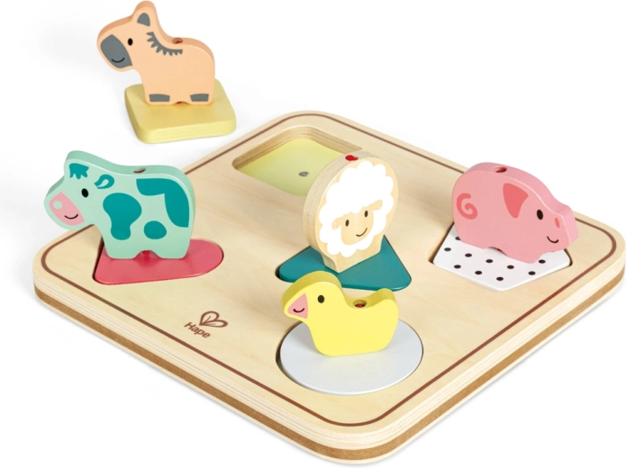 Dřevěné puzzle se zvuky – zvířátka na farmě Hape
