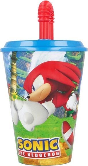 Dětský kelímek s brčkem Sonic the Hedgehog 430 ml
