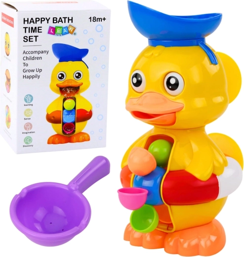 Interaktivní koupací hračka kachnička s vodním mlýnkem a přísavkami