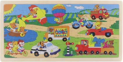 Dřevěné puzzle doprava 96 dílků