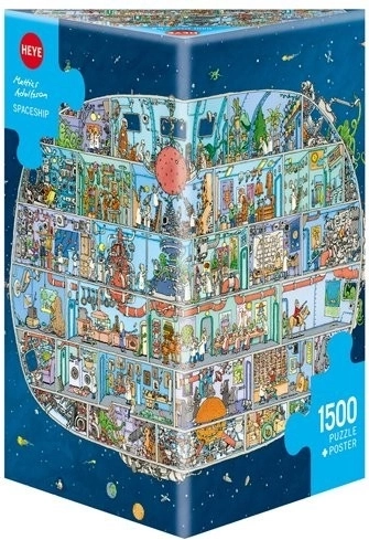 Puzzle 1500 dílků – vesmírná loď Adolfsson s plakátem