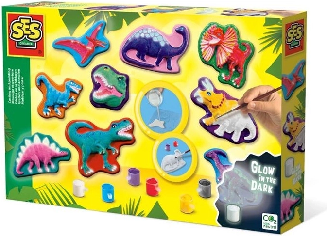 SES Creative odlévání ze sádry a malování – dinosauři svítící ve tmě