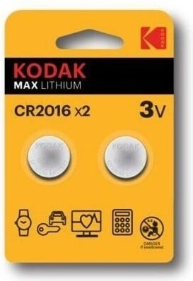Kodak lítiové gombíkové baterie CR2016 3 V, 2 ks