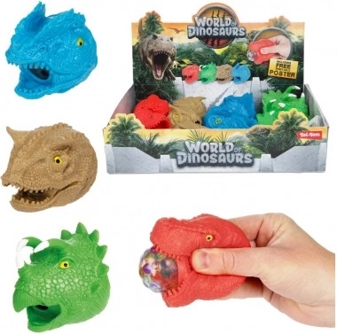 Antistresová mačkací hlava dinosaura 8 cm – 4 varianty