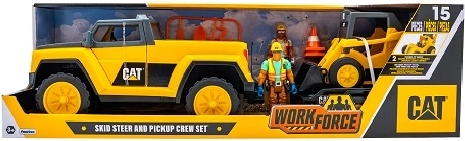 CAT pick-up s přívěsem, kolový nakladač a 2 figurky