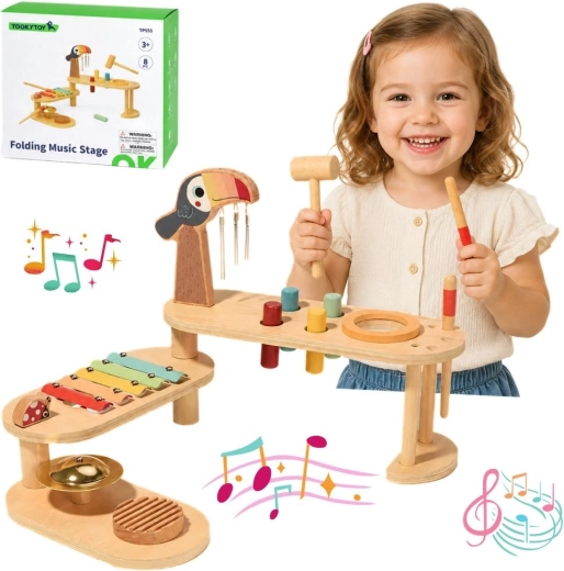 TOOKY TOY vzdělávací hudební stolek tukan