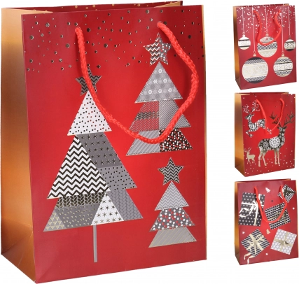 Dárková taška L 31 × 40 × 12 cm – vánoční motivy