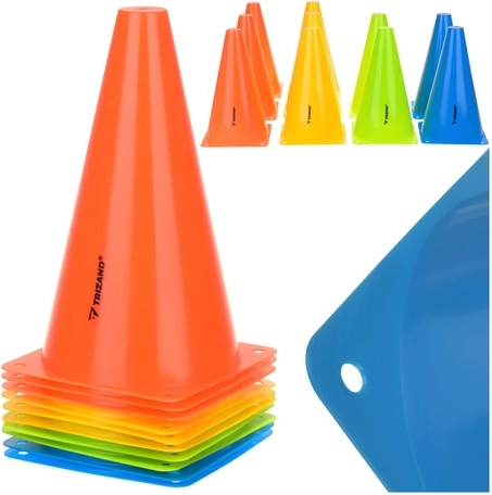 Tréninkové kužely 10 ks TRIZAND 23 cm – barevné sportovní značky