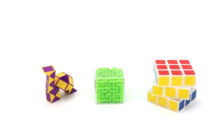 Brain puzzle set: had, kostka a bludiště