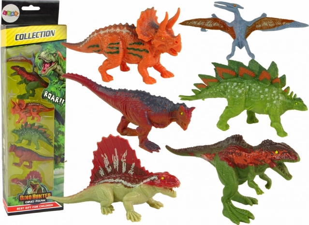 Sada figurek dinosaurů 6 ks – barevné gumové figurky