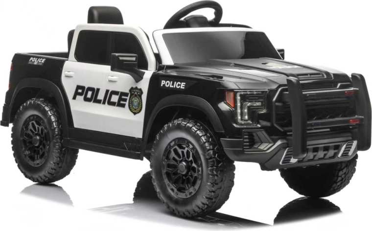 Dětské elektrické policejní auto 4x4 12V, černé