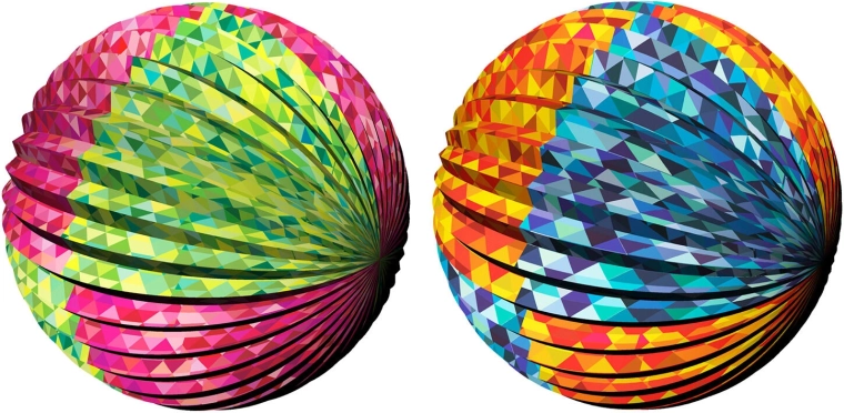 Papírový lampion MY PARTY 25 cm – barevný skládaný dekor