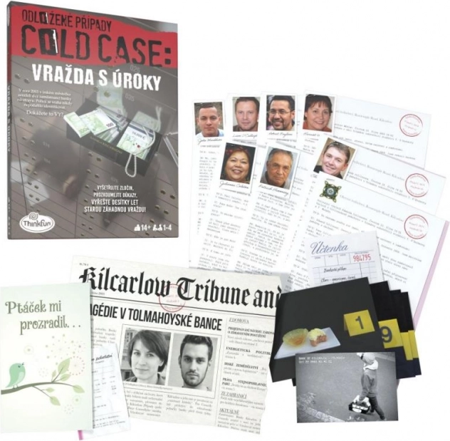 ThinkFun Odložené případy: vražda s úroky – detektivní kooperativní hra