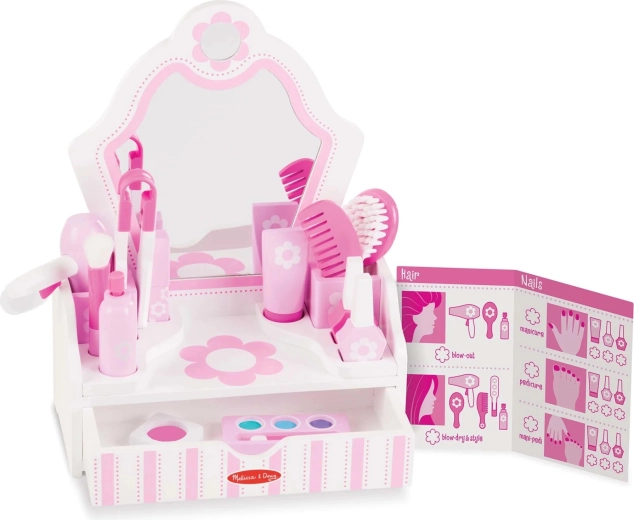 Melissa & Doug dětská toaletka Beauty Salon s doplňky (18 dílů)
