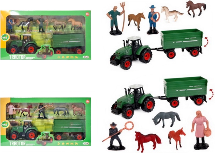 Farmářská sada traktor s přívěsem a doplňky