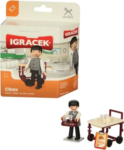 EFKO Igráček číšník – figurka s doplňky v krabičce
