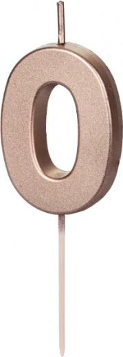 Svíčka dortová rose gold ve tvaru 0