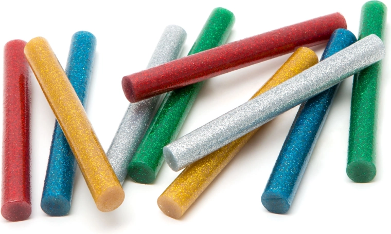 Barevné třpytivé tavné tyčinky do lepicí pistole 11 mm - 1 kus