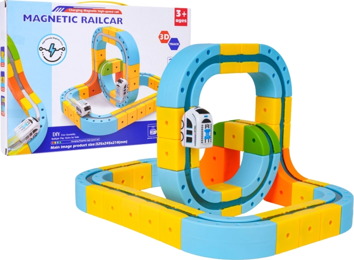 Barevná magnetická autodráha 35 dílů