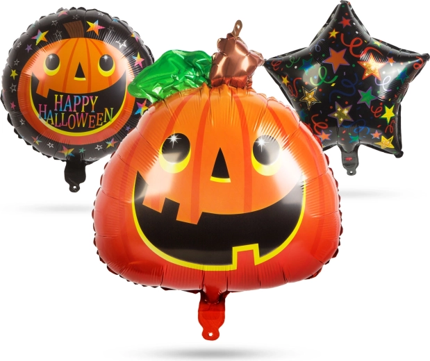 Sada halloweenských fóliových balónků dýně - 5 kusů