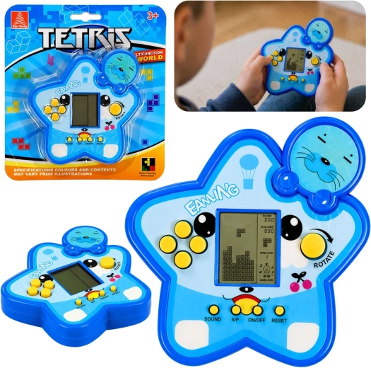 Elektronická hra Tetris ve tvaru hvězdy, modrá