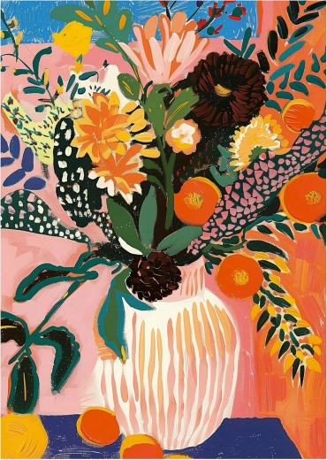 Puzzle Bohemian Flower 500 dílků s lepidlem