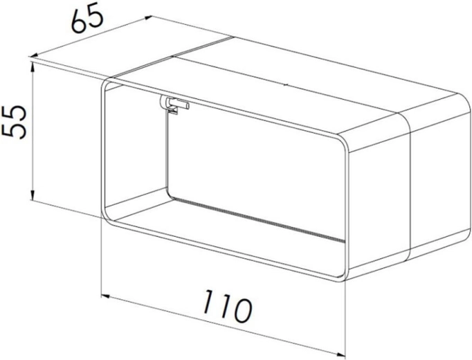 Kompaktní provedení pro potrubí 110 × 55 mm