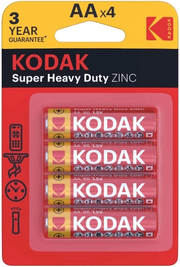 Kodak Heavy Duty zinková tužková baterie AA (R6) – balení 4 ks