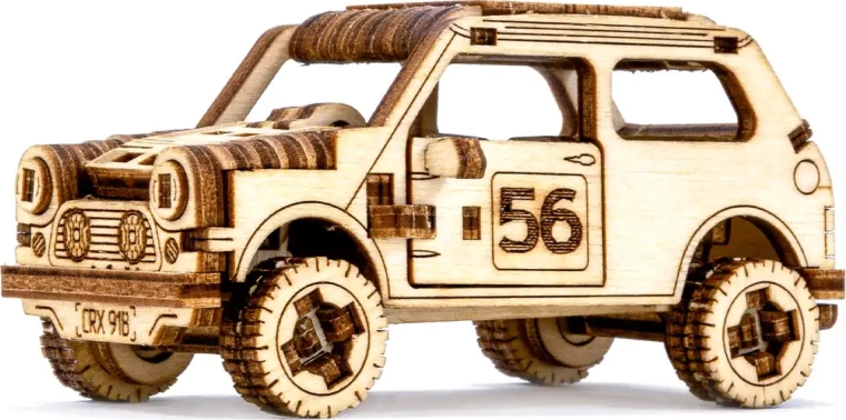 Dřevěné 3D puzzle – rallye auto z překližky