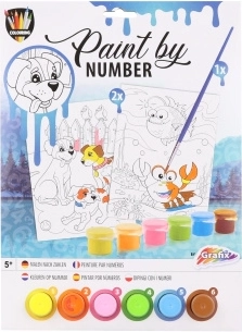 Malování podle čísel – psi u moře, sada 2 obrázků