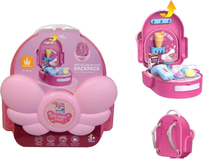 Dětský batůžek s kuchyňkou a zmrzlinárnou 2v1