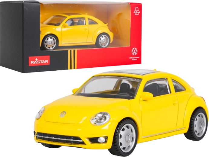 Kovový model Volkswagen Beetle RASTAR žlutý 1:43