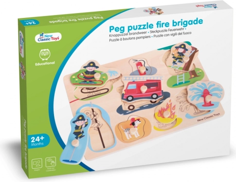 Dřevěné vkládací puzzle Hasiči - 8 ks