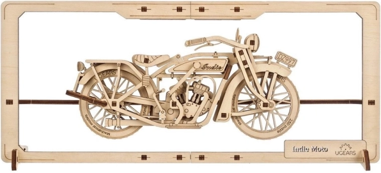 Ugears dřevěné mechanické 2,5D puzzle Indie Moto