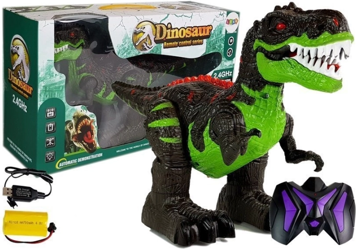 Zábavný dálkově ovládaný dinosaurus s efekty