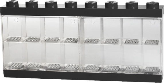 Sběratelská vitrína na 16 minifigurek LEGO – černá