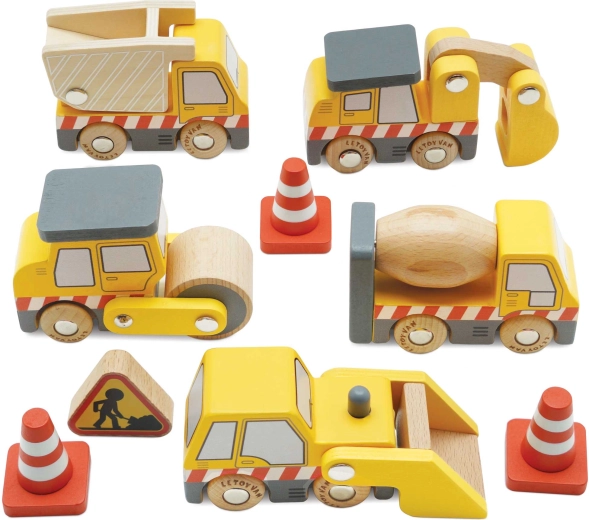 Le Toy Van dřevěná sada stavebních vozidel pro děti