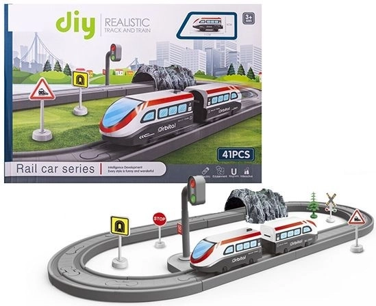 Dětská vláčkodráha s vagónky, sada 41 dílů