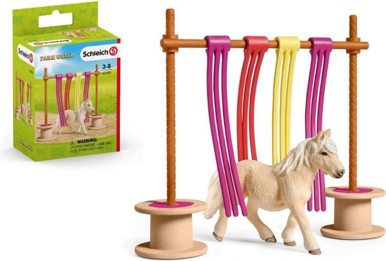 Schleich sada kůň s překážkami a samolepkami