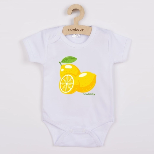 New Baby dětské body s potiskem Lemon, krátký rukáv, velikost 80 (9–12 měsíců)