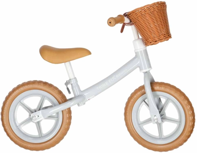 Dětské odrážedlo Trike Fix Balance s košíkem, hnědé