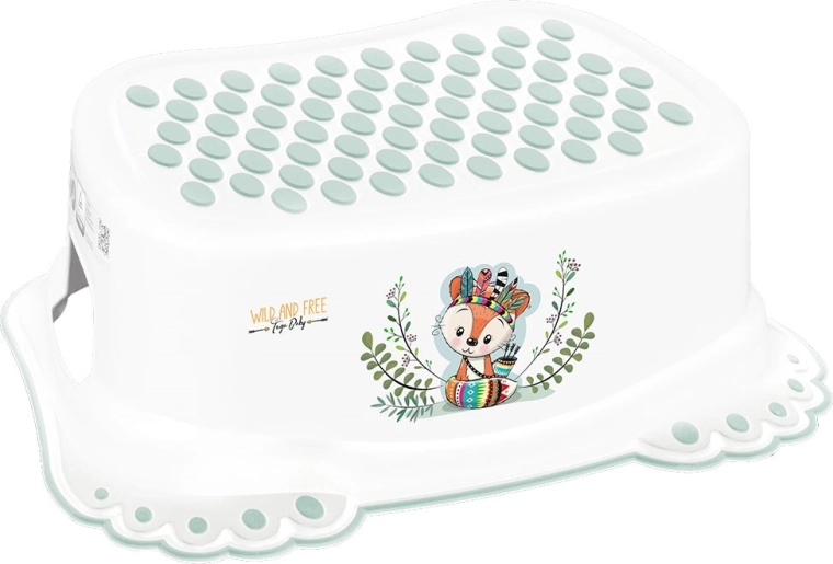 Dětské protiskluzové stupátko do koupelny Wild & Free liška – bílé