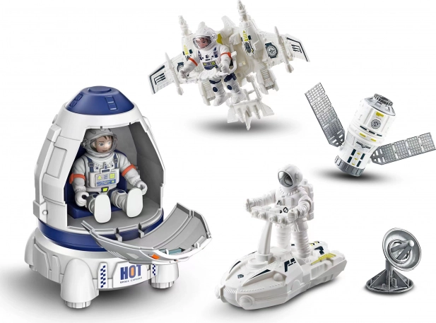 Vesmírný set s raketou a 2 figurkami kosmonautů