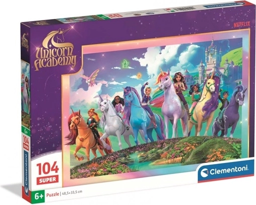 Clementoni puzzle Unicorn Academy super 104 dílků